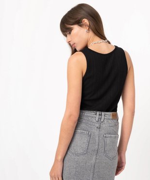 Débardeur femme en maille côtelée vue3 - GEMO(FEMME PAP) - GEMO