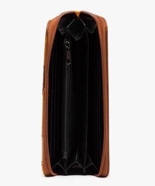 Portefeuille femme zippé à bandes multicolores surpiquées vue3 - GEMO (ACCESS) - GEMO