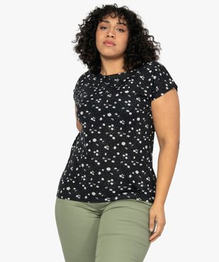 Tee-shirt femme à manches courtes à motifs vue1 - GEMO (G TAILLE) - GEMO