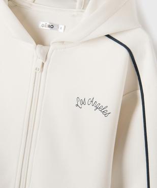 Sweat zippé à capuche avec liserés contrastants fille vue3 - GEMO (ENFANT) - GEMO