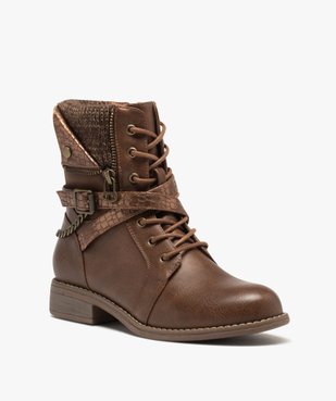 Boots avec tige fantaisie et chaine à la cheville femme vue2 - GEMO (CASUAL) - GEMO