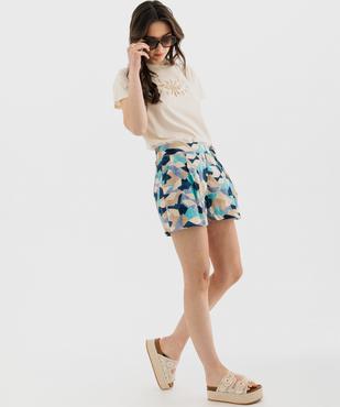 Short fluide en viscose avec liens à la taille femme vue4 - GEMO(FEMME PAP) - GEMO
