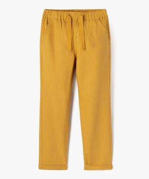 Pantalon chino en coton et lin avec taille ajustable garçon vue1 - GEMO (ENFANT) - GEMO