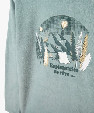 Pyjama fille en velours à motif nature et paillettes vue2 - GEMO (ENFANT) - GEMO