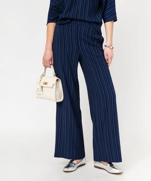 Pantalon large à rayures ton sur ton femme vue1 - GEMO(FEMME PAP) - GEMO
