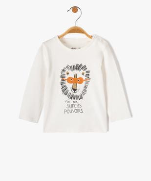 Tee-shirt bébé garçon à manches longues avec motif vue1 - GEMO(BEBE DEBT) - GEMO