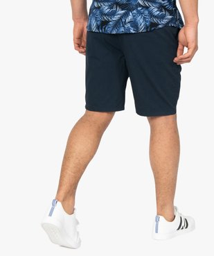 Bermuda homme en toile à taille élastiquée vue3 - GEMO (HOMME) - GEMO