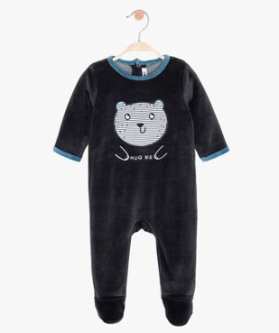 Pyjama bébé en velours doux imprimé ours animé vue1 - GEMO(BB COUCHE) - GEMO