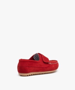 Mocassins garçon à scratch dessus cuir retourné uni vue4 - GEMO (ENFANT) - GEMO