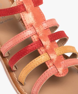 Sandales fille style spartiates multicolores cuir brillant vue6 - GEMO (ENFANT) - GEMO
