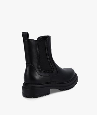 Boots femme unies style Chelsea crantées à strass vue4 - GEMO (CASUAL) - GEMO