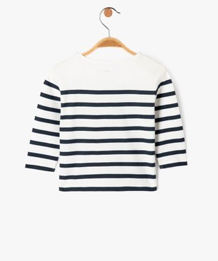 Tee-shirt à manches longues rayé bébé garçon vue4 - GEMO(BEBE DEBT) - GEMO