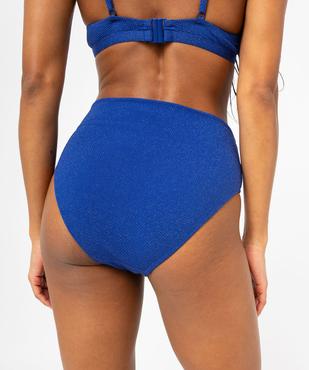 Bas de maillot de bain femme pailleté forme culotte taille haute vue2 - GEMO 4G FEMME - GEMO