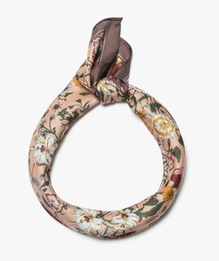 Foulard femme carré petit format à imprimé fleuri vue2 - Nikesneakers (ACCESS) - Nikesneakers