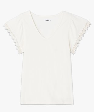 Tee-shirt femme à larges manches finitions brodées vue5 - GEMO(FEMME PAP) - GEMO