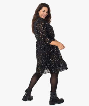 Robe femme à manches 3/4 avec motifs scintillants vue4 - GEMO (G TAILLE) - GEMO