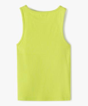 Débardeur fille ado côtelé en coton stretch vue3 - GEMO (JUNIOR) - GEMO