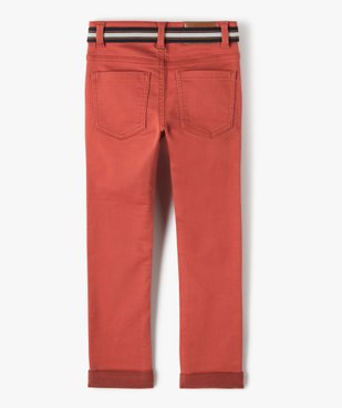 Pantalon garçon en toile extensible avec ceinture - LuluCastagnette vue3 - LULUCASTAGNETTE - GEMO