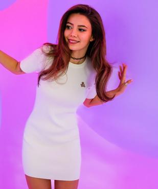 Robe pull en maille côtelée femme - LuluCastagnette x Alizée  vue1 - LULUCASTAGNETTE - GEMO