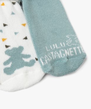 Chaussettes bébé en maille bouclette imprimée (lot de 2) - LuluCastagnette vue2 - LULUCASTAGNETTE - GEMO