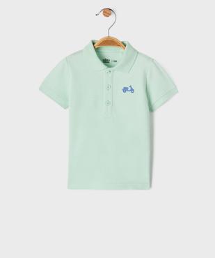 Polo manches courtes en maille piquée à motif bébé garçon vue1 - GEMO 4G BEBE - GEMO