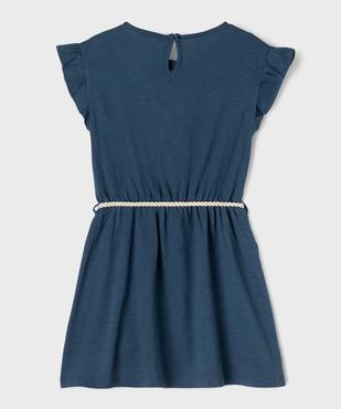 Robe fille en maille avec buste brodé et manches à volants vue3 - GEMO 4G FILLE - GEMO