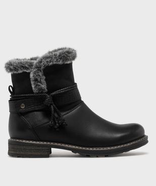 Boots fourrées avec brides cheville femme - Emilia Rosa vue1 - EMILIA ROSA - GEMO