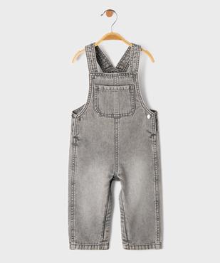 Salopette en jean avec entrejambe zippé bébé garçon vue1 - GEMO(BEBE DEBT) - GEMO