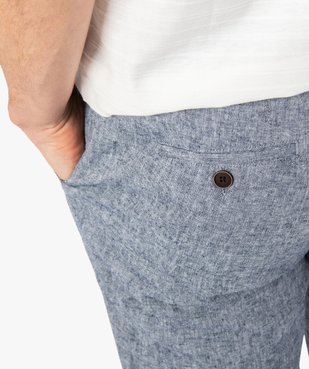 Pantalon homme en lin et coton avec taille ajustable vue5 - GEMO (HOMME) - GEMO