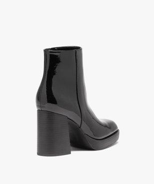 Boots femme vernies à talon haut avec bout carré vue4 - GEMO(URBAIN) - GEMO