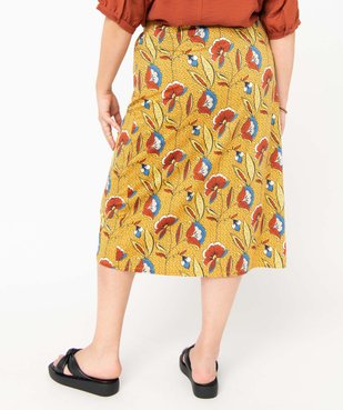 Jupe femme grande taille effet portefeuille en maille extensible vue3 - GEMO (G TAILLE) - GEMO