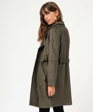Manteau trench en suédine avec ceinture femme vue3 - GEMO(FEMME PAP) - GEMO