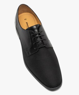 Derbies homme unis en cuir et en textile - Pierre Cardin vue5 - PIERRE CARDIN CONFORT - GEMO