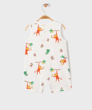 Combishort en coton imprimé bébé garçon vue4 - GEMO 4G BEBE - GEMO