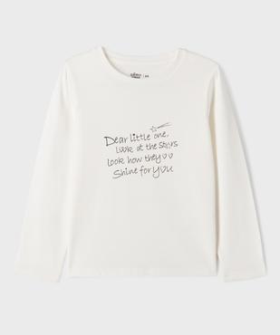 Tee-shirt manches longues avec inscriptions fille vue2 - GEMO 4G FILLE - GEMO