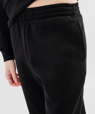 Pantalon de jogging en molleton uni à taille élastiquée femme vue2 - GEMO 4G FEMME - GEMO