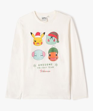 Tee-shirt à manches longues à motifs Noël garçon - Pokemon vue1 - POKEMON - GEMO