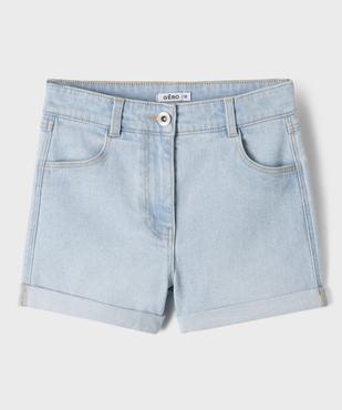 Short fille en jean avec revers cousus vue4 - GEMO (JUNIOR) - GEMO