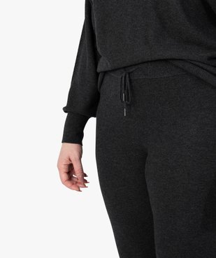Pantalon femme grande taille en maille souple avec large ceinture vue2 - GEMO (G TAILLE) - GEMO