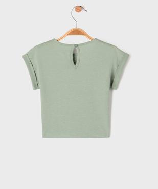 Tee-shirt manches courtes avec haut brodé bébé fille vue3 - GEMO 4G BEBE - GEMO