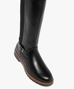 Bottes femme cavalières avec parties élastiques et boucle fantaisie vue5 - GEMO (CASUAL) - GEMO