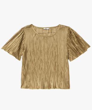 Blouse à manches courtes en maille gaufrée scintillante femme vue4 - GEMO(FEMME PAP) - GEMO