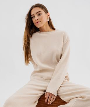 Pull à col rond uni coupe large femme vue2 - GEMO(FEMME PAP) - GEMO