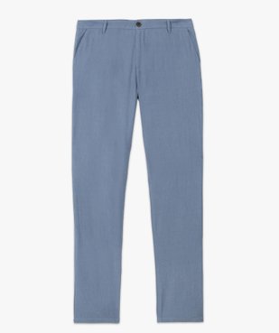 Pantalon homme coupe chino en lin et coton vue4 - GEMO (HOMME) - GEMO
