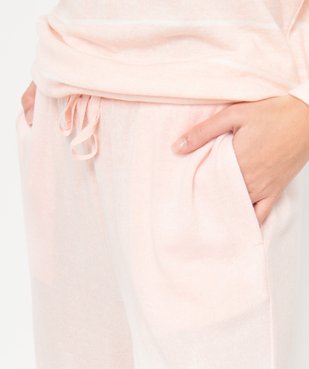Pantalon de pyjama femme en maille fine vue2 - GEMO(HOMWR FEM) - GEMO