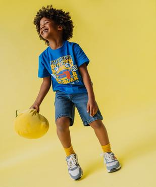 Bermuda en jean coupe skater en denim extensible garçon vue1 - GEMO 4G GARCON - GEMO