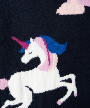 Robe pull fille en maille tricotée douillette et imprimée vue2 - GEMO (ENFANT) - GEMO