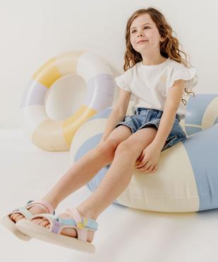 Tee-shirt à manches courtes avec volants fille vue5 - GEMO (ENFANT) - GEMO