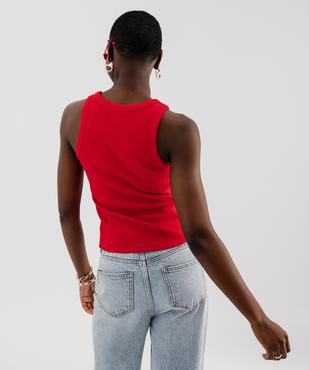 Débardeur en maille côtelée emmanchures américaines femme vue4 - GEMO 4G FEMME - GEMO