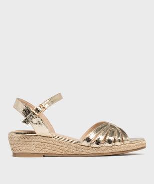 Sandales à talon compensé en corde et tige brillante femme vue1 - VALENTINA BALDA - GEMO